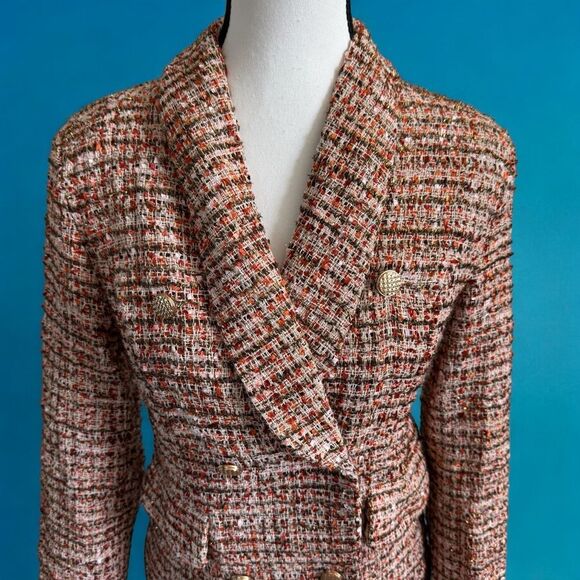 SHEIN Women's Lined Tweed Blazer with Faux Pockets Size M/6 - Picture 2 of 7
